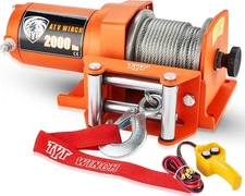 TYT 2000 LB ORANGE ELECTRIC WINCH (2000 LB STEEL CABLE WINCH) - ORANGE