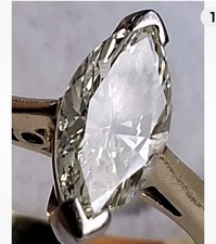 18Ct Gold Diamond 0.50Ct Marquise Solitaire Engagement Ring Size M Hallmarked