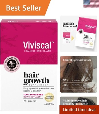 Clinically Proven Hair Growth Supplements for Women: 60 Tablets for Thicker Hair