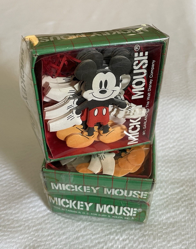 Lot of 3 Vintage NIB Kurt Adler Mickey Mouse 9 ft Garland - Disney - Christmas