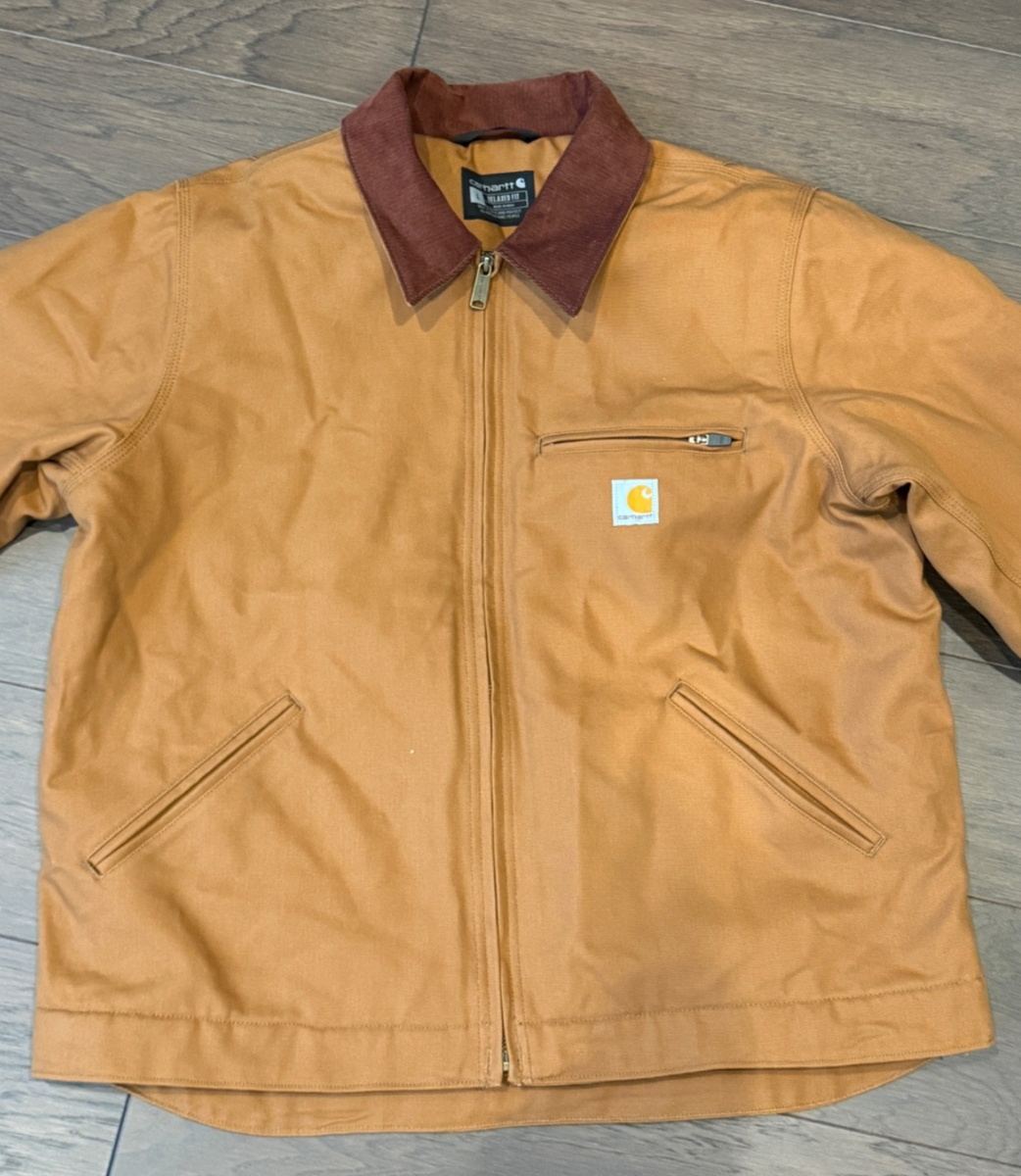 Carhartt Duck Detroit Jacket Work Coat CT103828 Brown Size Large