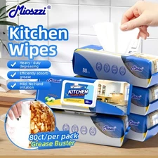 6Pk Mioszzi Kitchen Degreaser Deep Cleaning Big Wipes,Granite Countertop Cleaner