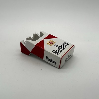 Marlboro Red Aschenbecher Keramik Retro Vintage Schachel Zigaretten rot weiß 