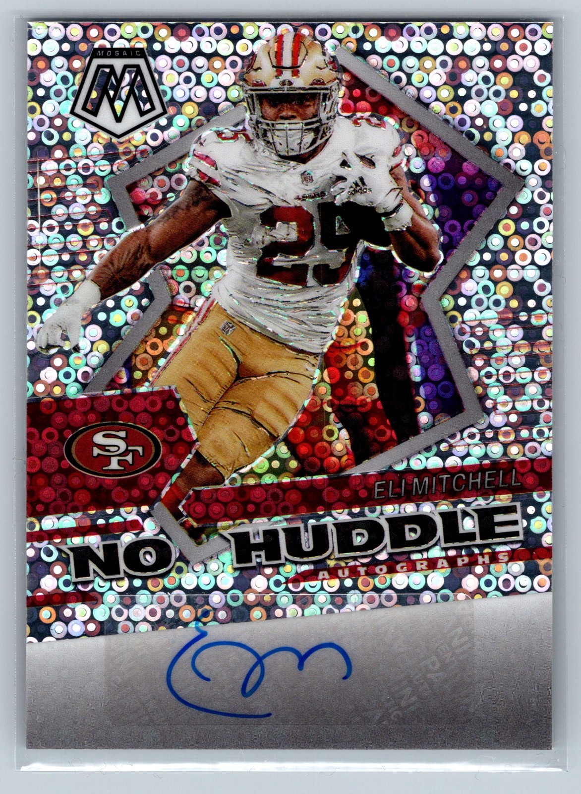 2022 Panini Mosaic Eli Mitchell No Huddle Auto 