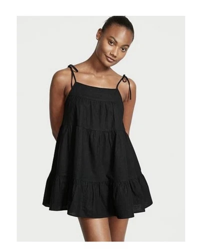 UNDERCOVER Mini abito Victoria's Secret in lino nero S