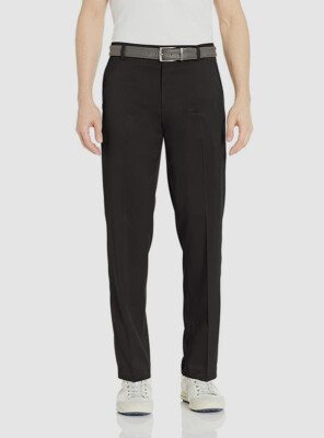 amazon essentials men's slim fit flat front dress pants $38 Amazon Essentials Men's 40W 32L Gray Slim Fit Flat Front Solid Dress  Pants