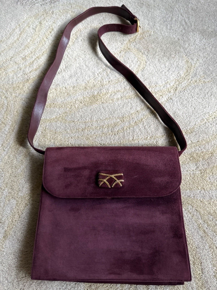 Vintage Bally purse Medium adjustable strap Burgundy (Eggplant) | eBay