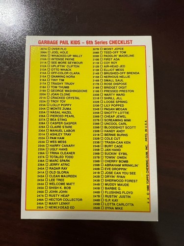1986 Garbage Pail Kids Series 6 Complete Your Set GPK 6TH U Pick OS6 Base - Picture 150 of 188