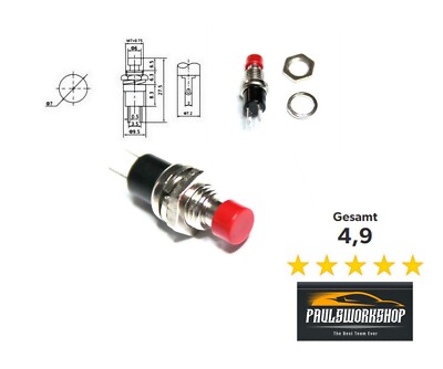 Einbau Mini Taster 12V 120V Drucktaster Push Button Switch Schalter Rot