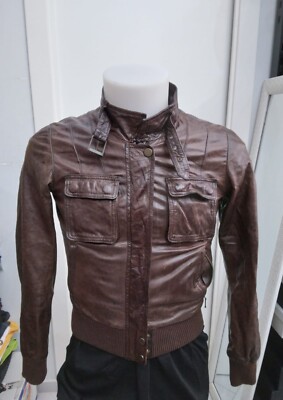 CONBIPEL Echtlederjacke gebraucht Damen woman dunkelbraun Gr. 42 XXC212L