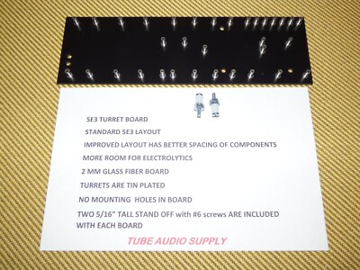 5E3 TWEED DELUXE TURRET BOARD, IMPROVED SPACING, Fender 5E3 circuit, w/standoffs
