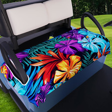 AQQA Golf Cart Seat Covers, Tropical Palm Leaf-Boho-Marble Microfiber Golf Cart
