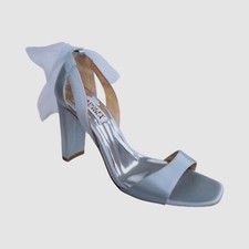  215 Badgley Mischka Women's Blue Kim Bow Open-Toe Heel Sandals Shoes Size 6