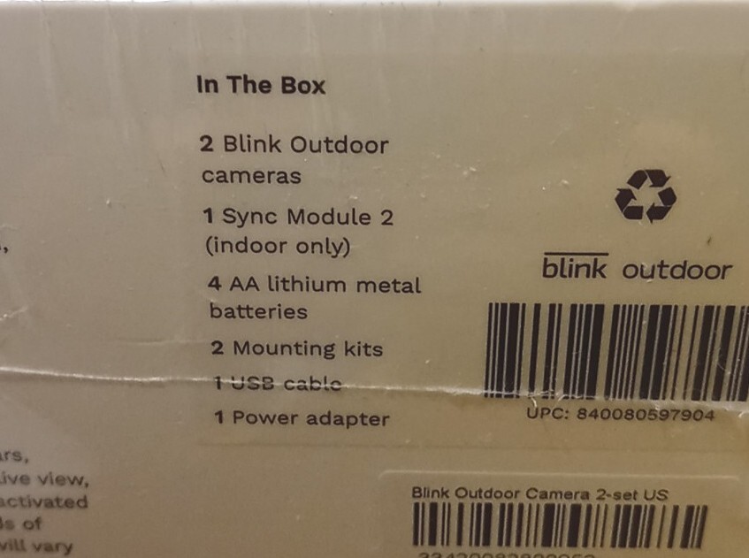 Blink OUTDOOR Battery Powered  Security Cameras - 2 Camera - Black