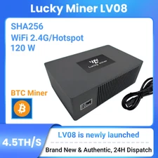 LV08 Lucky Miner Bitcoin BTC Miner SHA-256 4.5T WIFI Solo Mining Lotto Device