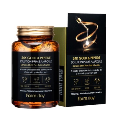 FARM STAY 24K Gold & Peptide Prime Ampoule 250ml / 8.45 fl oz FREE STANDARD SHIP