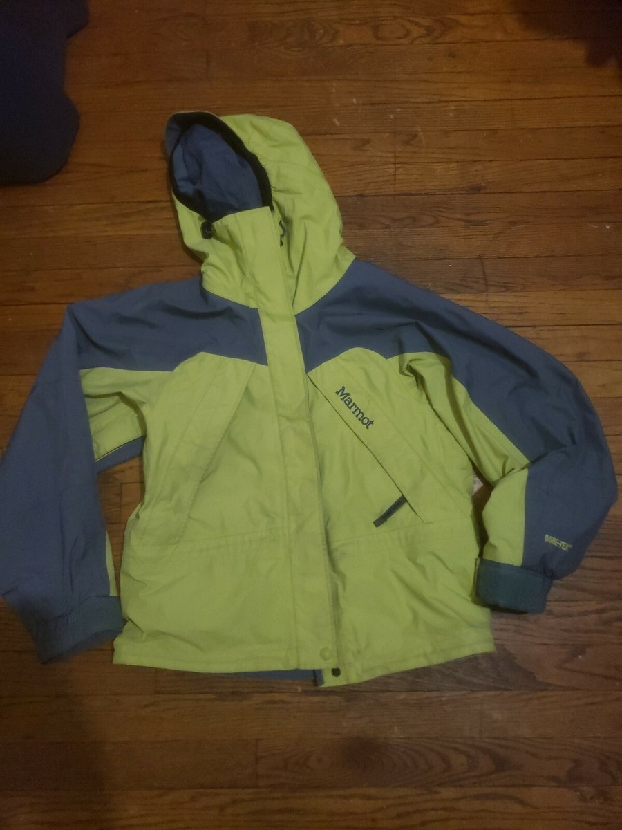 Marmot Yellow Gray Full-Zip Gore-Tex Waterproof Shell Jacket