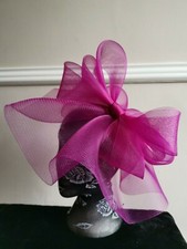 dark plum purple pink crin fascinator headband wedding race ascot bridal