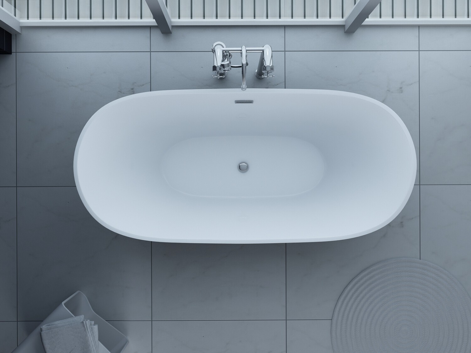 Vasca Da Bagno Autoportante In Acrilico 170x80x72 Cm - Con Sifone E Antitrabocco, Bianco - Foto 8