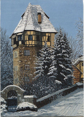 Alte Kunstpostkarte - Trevor Wells - Turmhaus