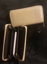 NEW GOLD Snake Skin Zip Around Wallet Organizer clutch, FREE SHIPPING