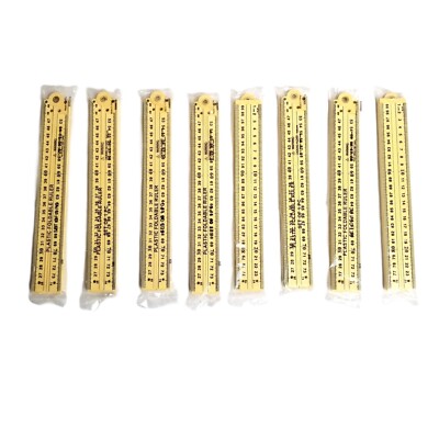 Folding Ruler Set 8 Pack 100cm Yellow Classroom Math Homeschool Measuring