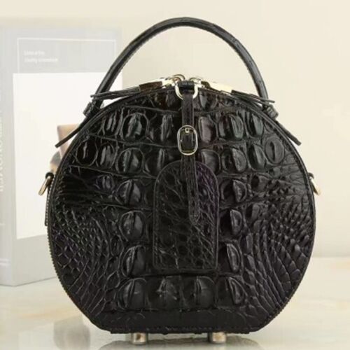 Black Genuine Skin Leather Handbags, New Desinger Women's Sling Shouler Bags - Picture 1 of 8