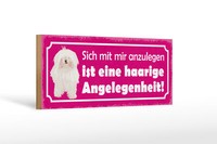 Holzschild Spruch 27X10 Cm Hund Eine Haarige Angelegenheit Schild Wooden Sign