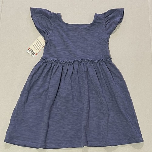 Cat & Jack Toddlers Girls Short-Sleeve Periwinkle Knit Washed Dress(Size 3T) - Picture 2 of 6