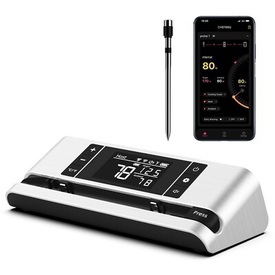 Wireless Meat Thermometer with Dual-Sensor Probe, 500FT Remote Monitoring