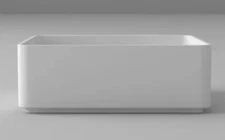 Blu Bathworks SA0209N37-01M Square Countertop Basin Sink WHITE MATTE NEW!