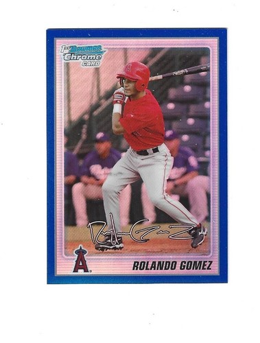 2010 Bowman Chrome Prospects Blue Refractors #BCP56 Rolando Gomez /250 ANGELS - Bild 1 von 2