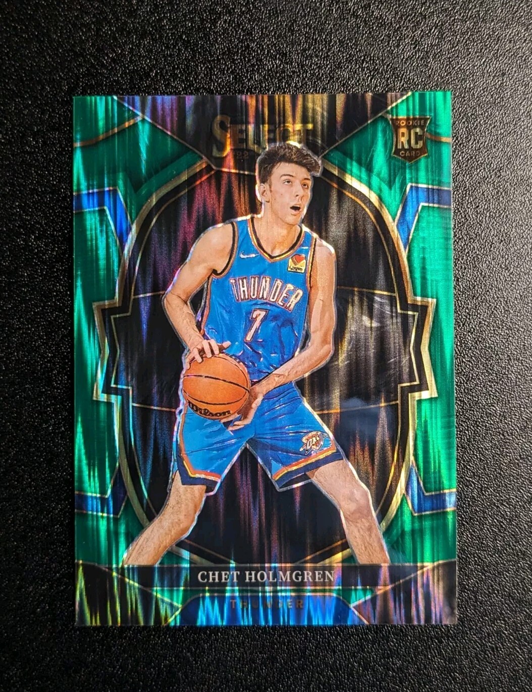 2022 Panini Select Basketball CHET HOLMGREN RC Rookie Green Shock #83
