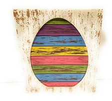 Easter Egg Wooden Tabletop or Hanging Sign Easter Seasonal Decor NEW