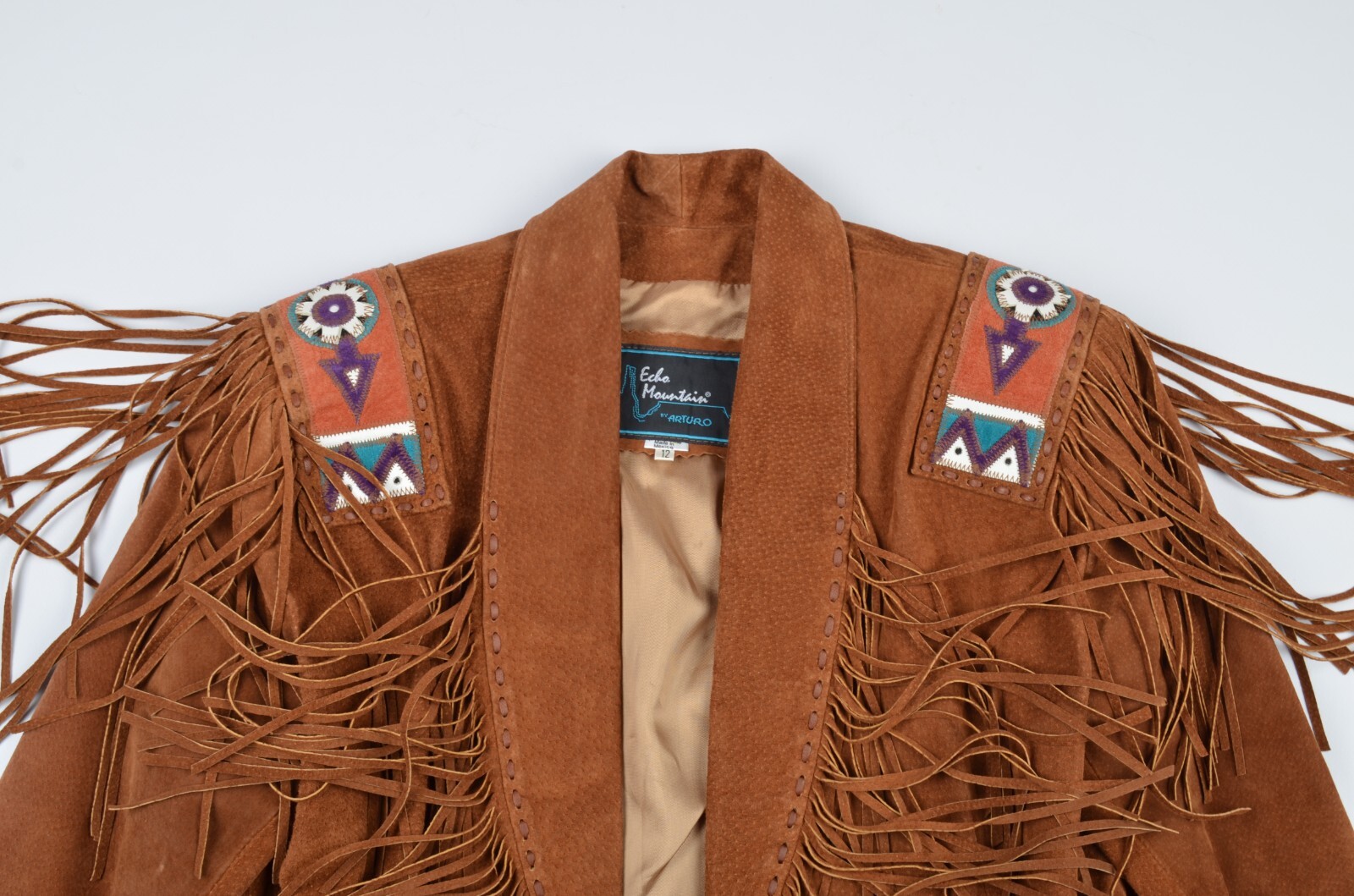 Vintage Echo Mountain Arturo Suede Fringe Western Nat… - Gem