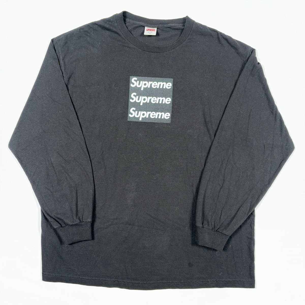 Supreme Black Asspizza Triple Box Logo Long Sleeve T-Shirt Supreme Black Asspizza Triple Box Logo Long Sleeve T-Shirt