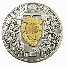 Moving Mechanism Coin'Beating Gold Heart' Hobo Morgan Dollar Collectible Gift