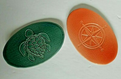 Ceramic Sea Turtle and Compass Rose Dishes Signed Nautical Decor Accent Pottery