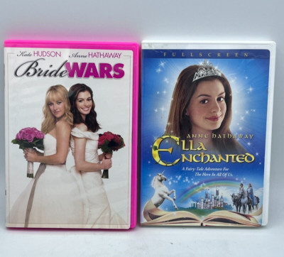 Lot of 2 Anne Hathaway DVD Movies - Ella Enchanted and Bride Wars