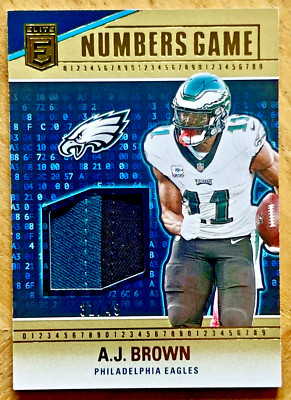 A.J. BROWN 2024 Donruss Elite NUMBERS GAME 2 Color Patch SP 31/49 #NG-ABR EAGLES