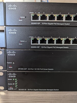 Stack 4 Switches 4 PACK - Cisco Stackable Switches 4 Switches Included | eBay