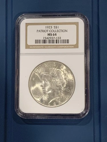 1923 S$1 MS 64 Liberty Peace Silver Dollar NGC Patriot Collection