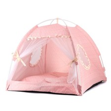 pawstrip Dog Tent Indoor Cat House Pink Puppy Bed Portable Pet Teepee Princess