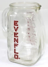 Vintage 1950s EVENFLO Glass Measuring Pitcher ~ 4 Cup / 32 oz.