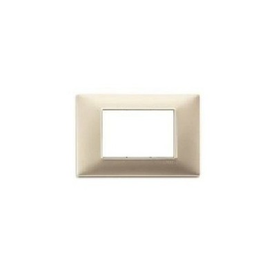 VIMAR PLANA PLATTE 3 MODULE TECHNOPOLYMER FARBE MATT CHAMPAGNER 14653.22
