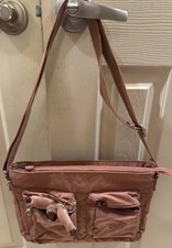 Bolso Bandolera Kipling Malva Rosa Polvorienta Doble Bolsillos con Correa Ajustable