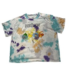 Pokemon Shirt Youth 2XL 19 Tie Dye Pikachu Squirtle Charmander Graphic Tee