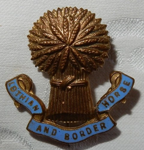 WW1 LOTHIAN & BORDER HORSE MILITARY ENAMEL SWEETHEART BADGE WORLD WAR I