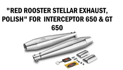 ''RED ROOSTER STELLAR EXHAUST, POLISH'' PASSEND FÜR R.E INTERCEPTOR 650 & GT 650