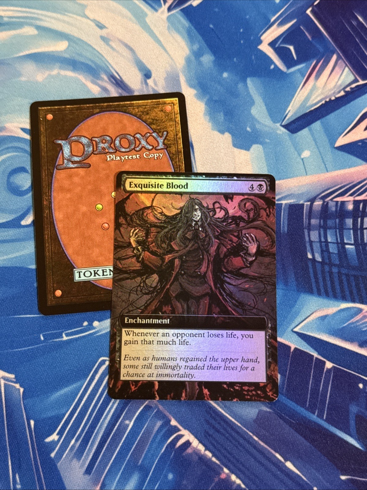 DIY exquisite blood mtg foil Full Art Mtg Playtest Card